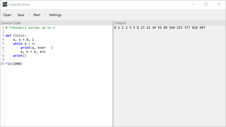 InstantPython running on Windows
